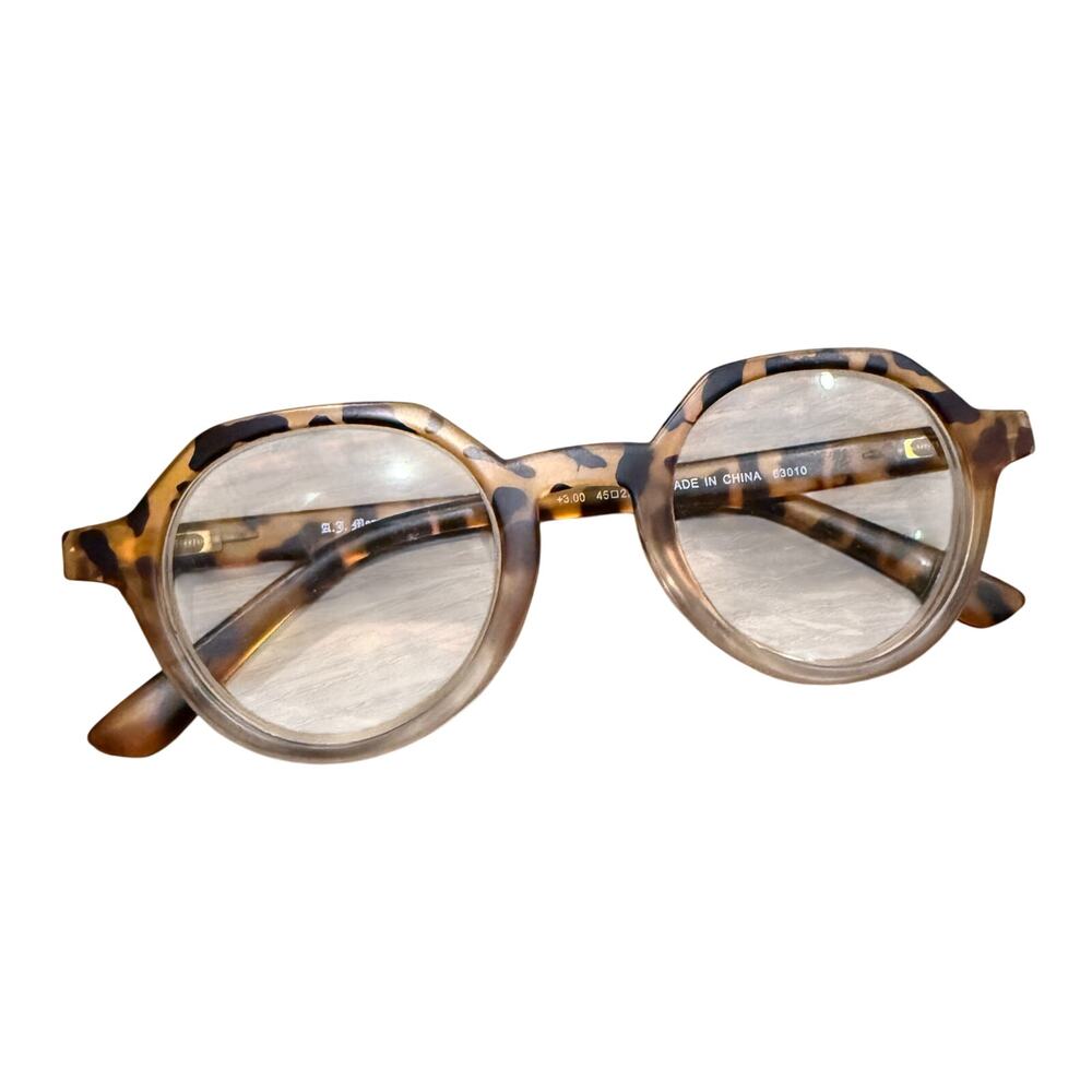 A.J. MORGAN DESIGNER MENS WOMENS READING GLASSES READERS DUSTY TORTOISE +3.00
